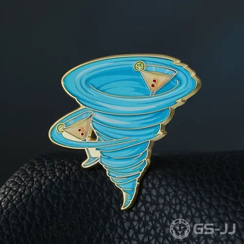 Custom Martini Tornado Soft Enamel Lapel Pin Custom Martini Tornado Soft Enamel Lapel Pin