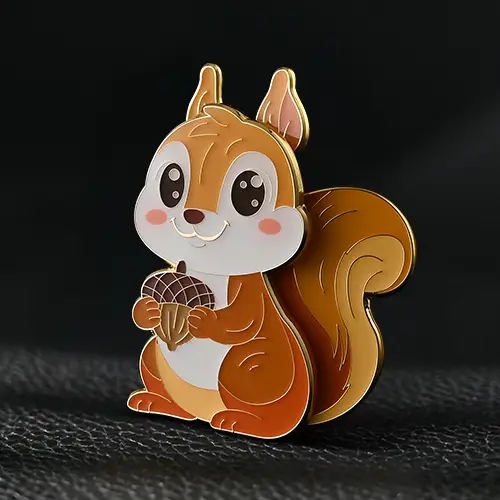 Custom Nutty Squirrel Charm Enamel Pin Custom Nutty Squirrel Charm Enamel Pin
