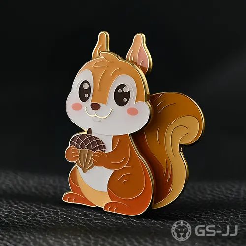 Custom Nutty Squirrel Charm Enamel Pin Custom Nutty Squirrel Charm Enamel Pin