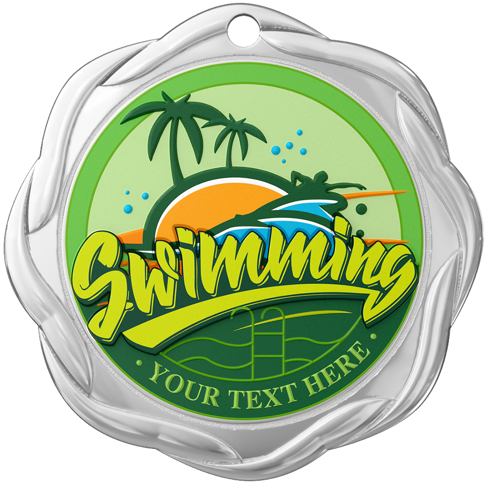 Custom Swimming Souvenir Medal front Custom Swimming Souvenir Medal front