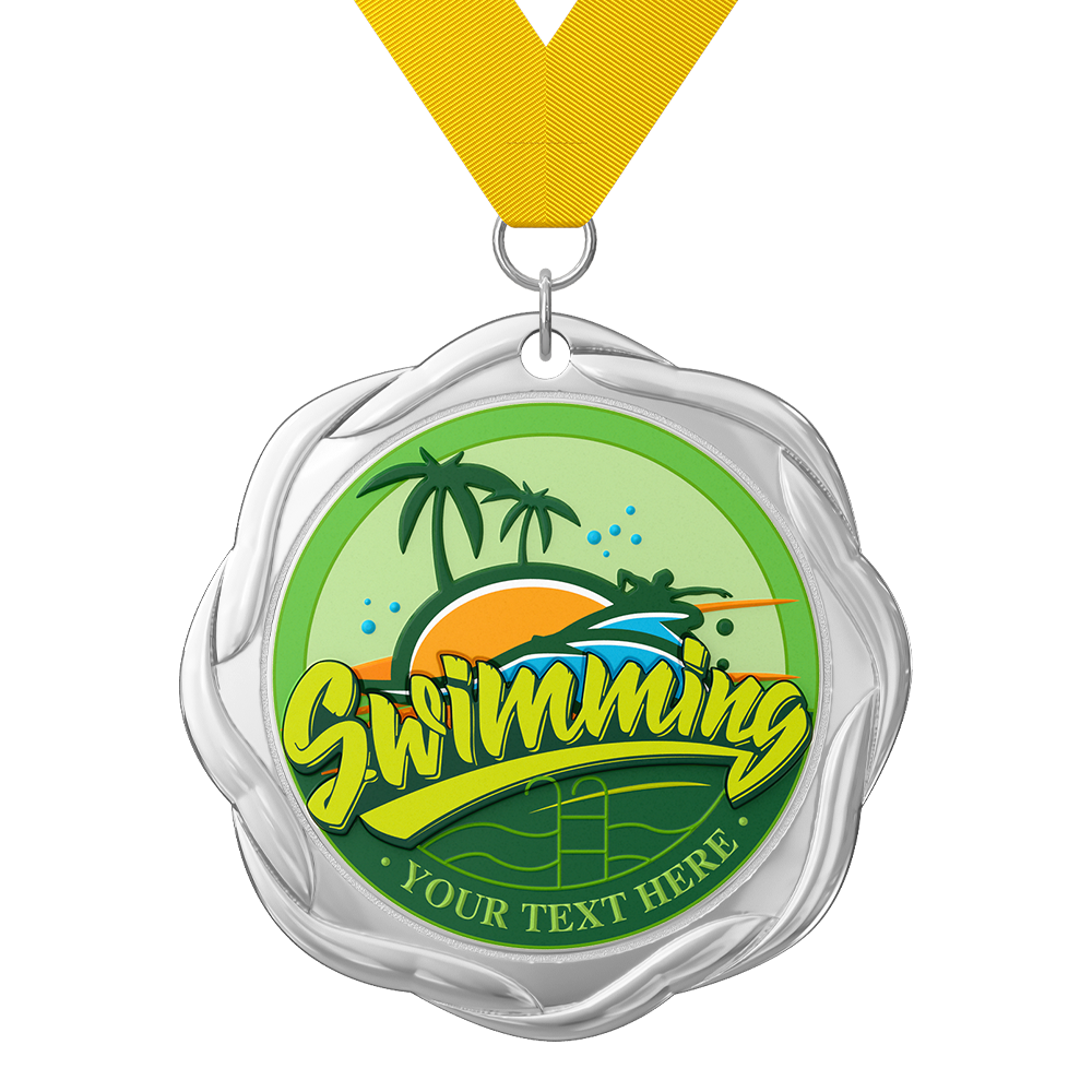 Custom Swimming Souvenir Medal with ribbon Custom Swimming Souvenir Medal with ribbon