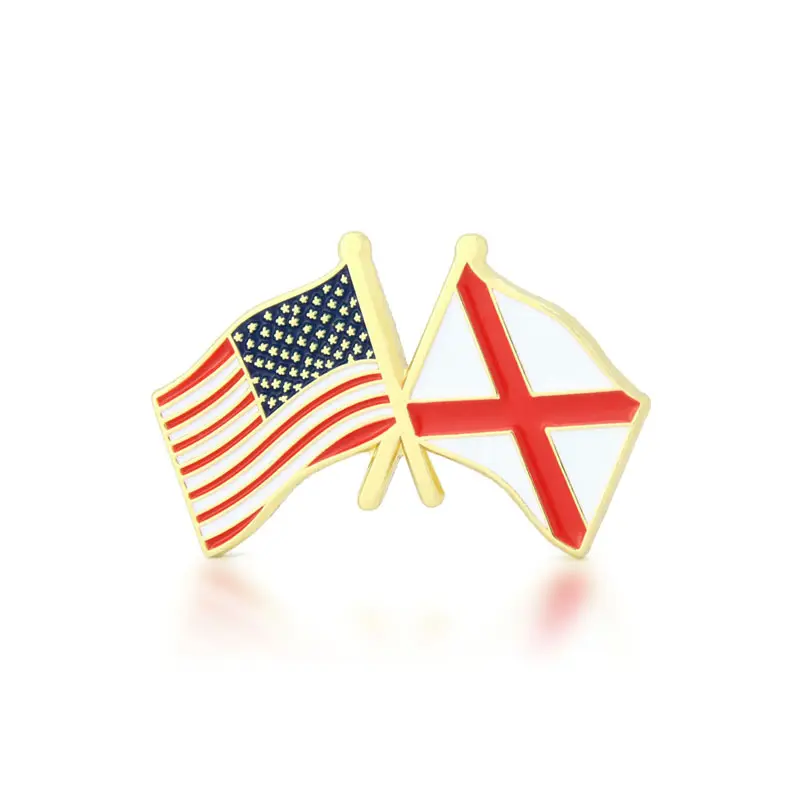 10. Alabama and USA Crossed Flag Pin 10. Alabama and USA Crossed Flag Pin