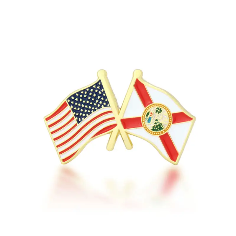 1. Florida and USA Crossed Flag Pin 1. Florida and USA Crossed Flag Pin