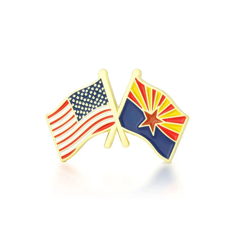 8. Arizona and USA Crossed Flag Pin 8. Arizona and USA Crossed Flag Pin