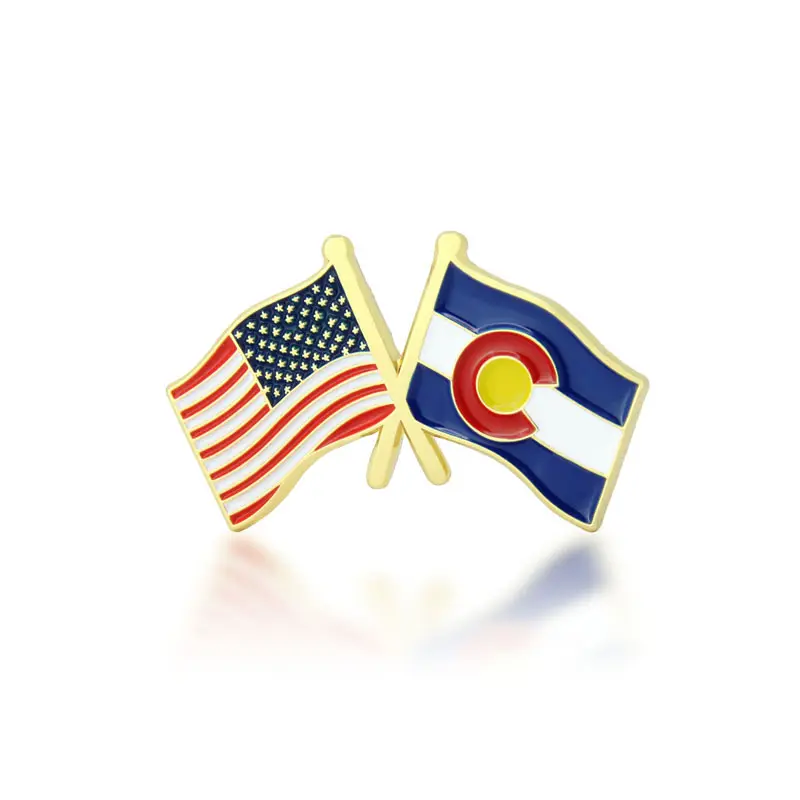 4. Colorado and USA Crossed Flag Pin 4. Colorado and USA Crossed Flag Pin