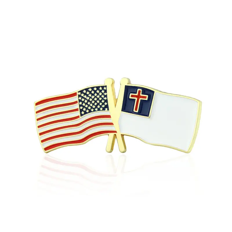 5. Christian and USA Crossed Flag Pin 5. Christian and USA Crossed Flag Pin