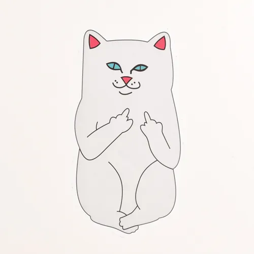 7. White Cat Clear Stickers