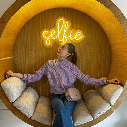Warm Hued Selfie Spot Custom Neon Light