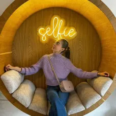 Warm Hued Selfie Spot Custom Neon Light