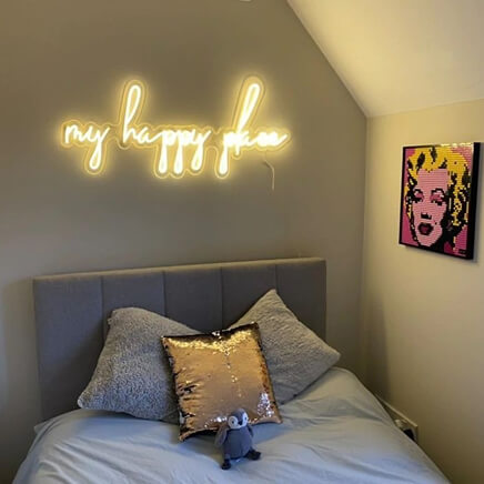 Happy Place Neon Signs For Bedroom