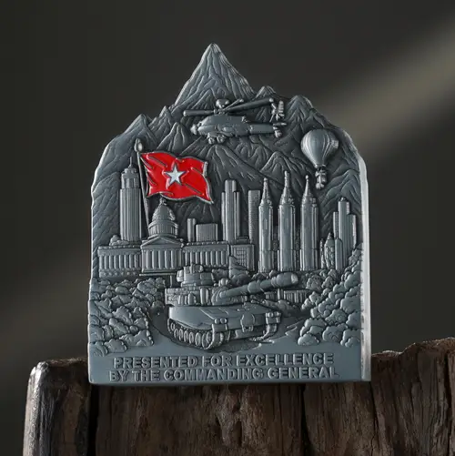Red Flag And Armor Commendation Coin