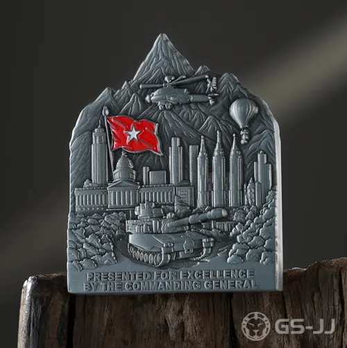Red Flag And Armor Commendation Coin Red Flag And Armor Commendation Coin