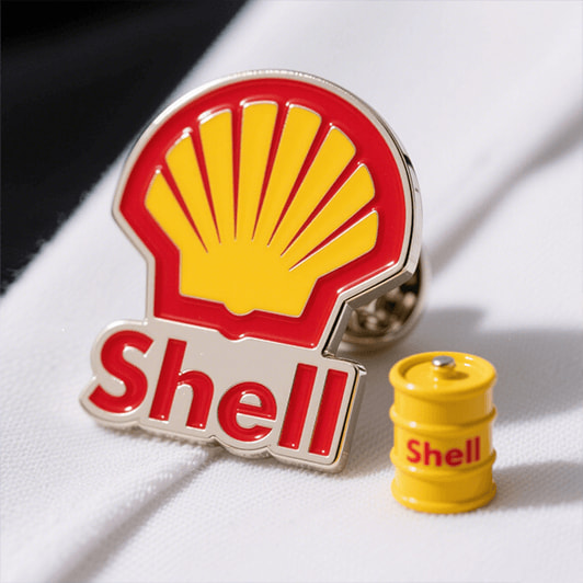Shell lapel pins