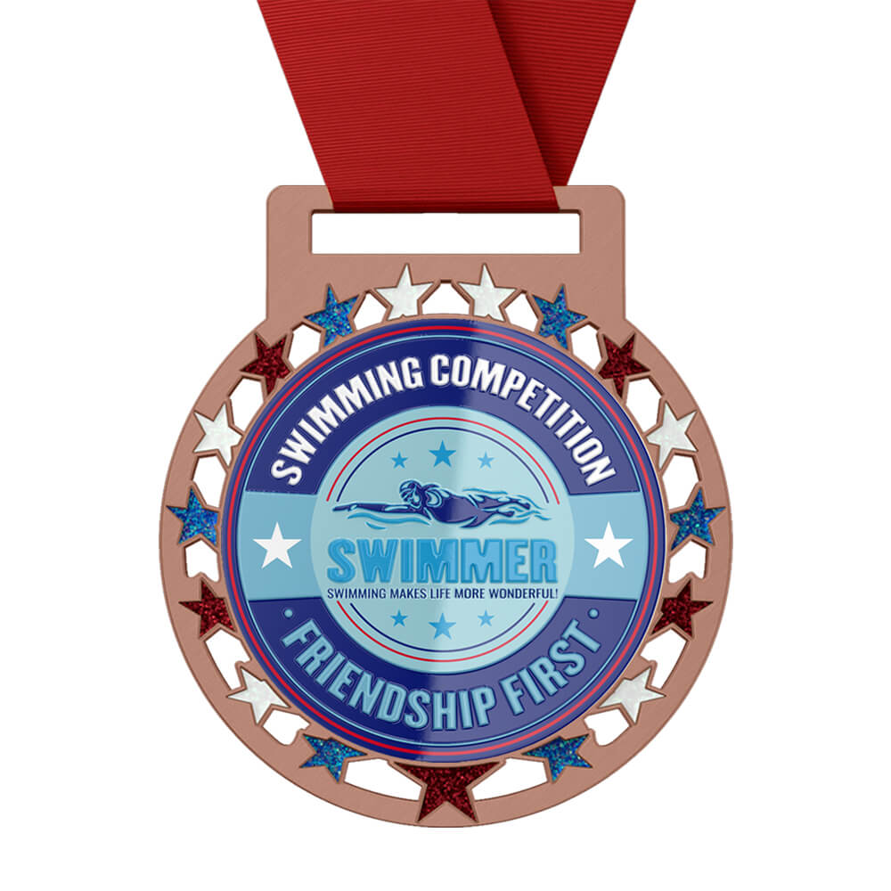 Swimming friendly competition Medals with ribbon Swimming friendly competition Medals with ribbon