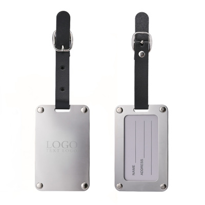 Leather Strap Stainless Steel Luggage Tag