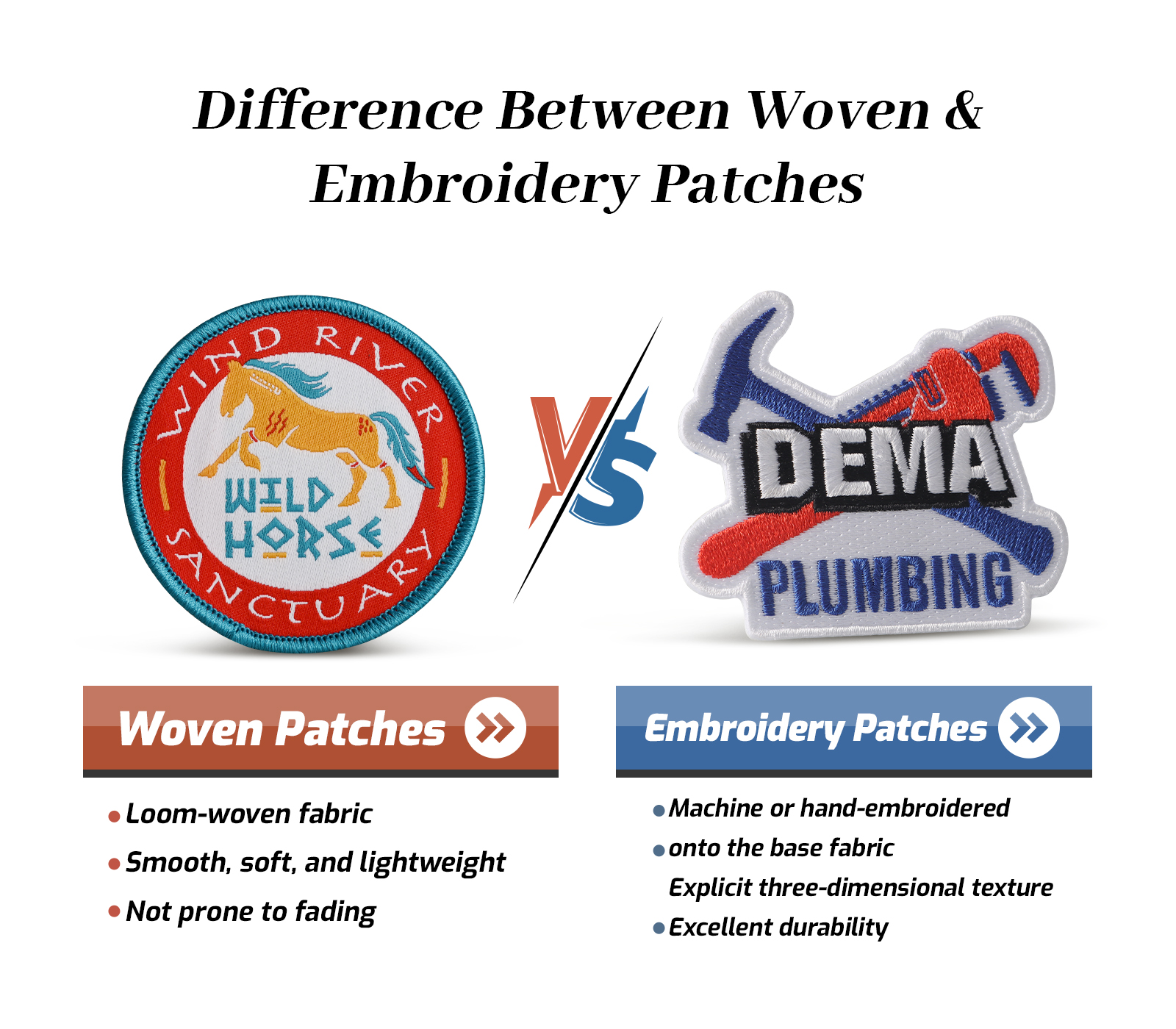 woven vs embrodiery patches