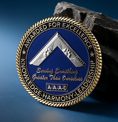 Awarded For Excellence Masonic Coins