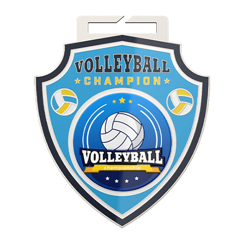 Volleyball champion shield medal design