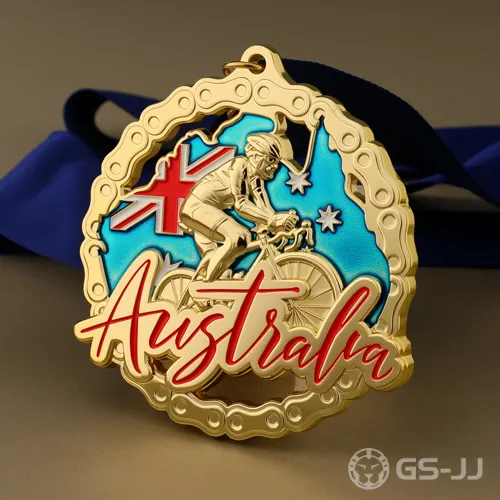 Custom Australia Cycling Medal Custom Australia Cycling Medal