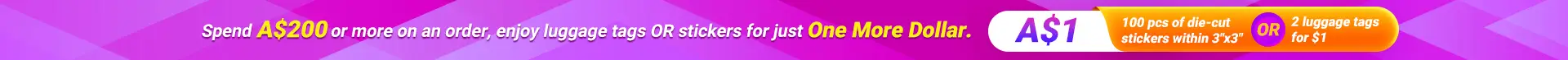 A$1 for luggage tags or stickers