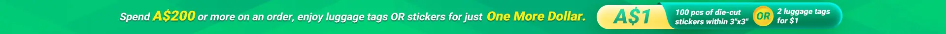 A$1 for luggage tags or stickers