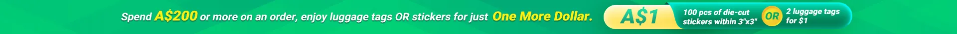 A$1 for luggage tags or stickers