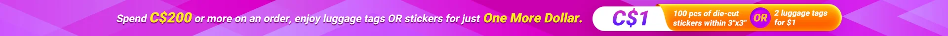 C$1 for luggage tags or stickers
