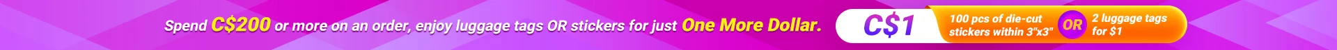 C$1 for luggage tags or stickers