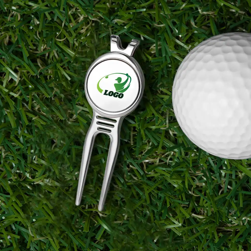 Divot Tool with UV Printed Logo Ball Marker for Golf