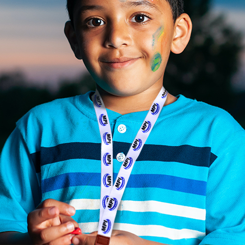 Custom dye-sublimated lanyards for boy