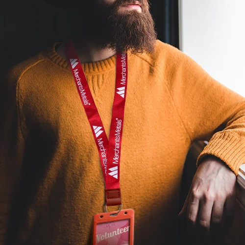 Red Polyester Lanyard Custom