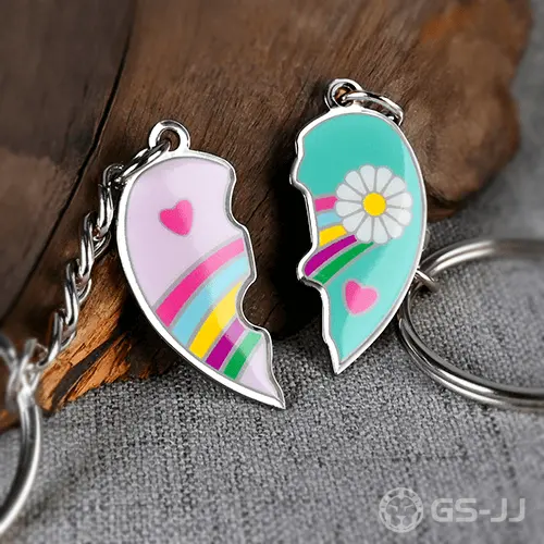 Creative Custom Heart-shaped Metal Couple Keychains Creative Custom Heart-shaped Metal Couple Keychains