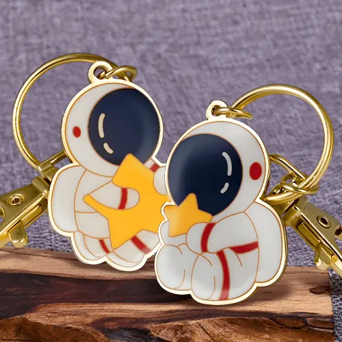 Astronaut Couple Metal Keychains