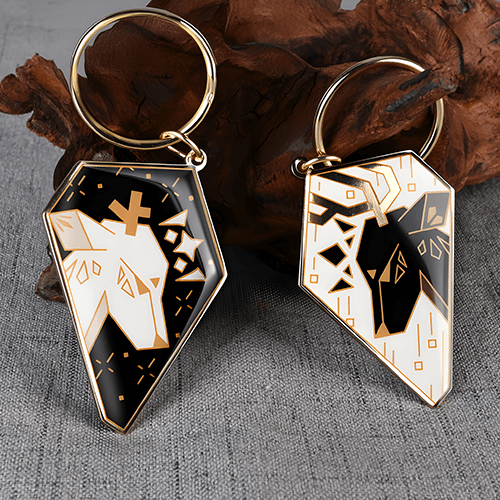 Fawn Couple Metal Keychains