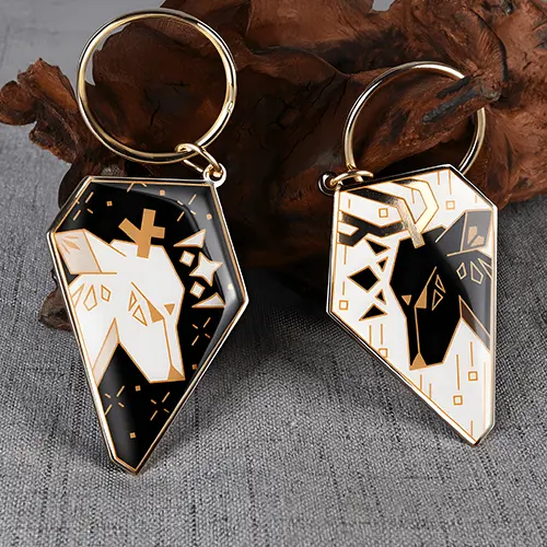 Fawn Couple Metal Keychains
