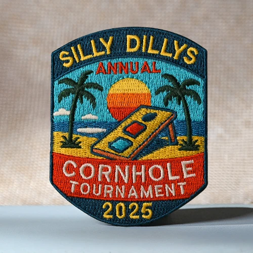 Annual Cornhole Championship Custom Embroidered Patch Annual Cornhole Championship Custom Embroidered Patch