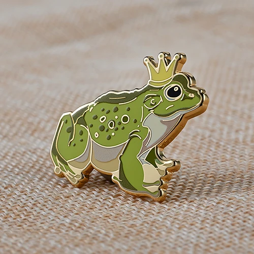 Crown Frog Custom Hard Enamel Pins 
