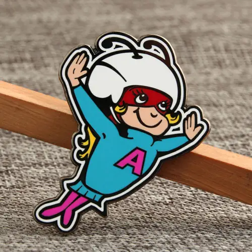 Flying Girl Enamel Pins