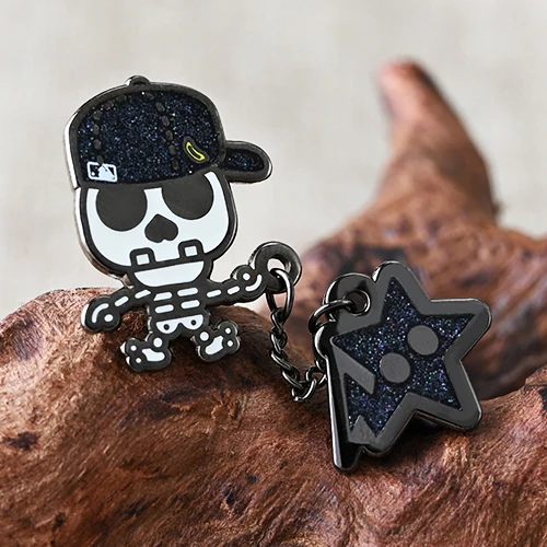 Skull with Hat Collar Pin Skull with Hat Collar Pin