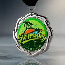 Custom Silver Swimming Award Medal