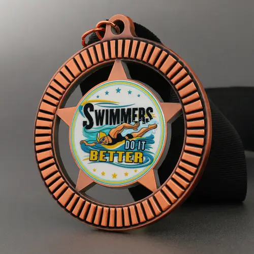 Custom Bronze Swimmer Medal