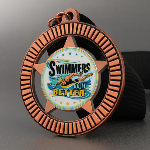 Custom Bronze Swimmer Medal
