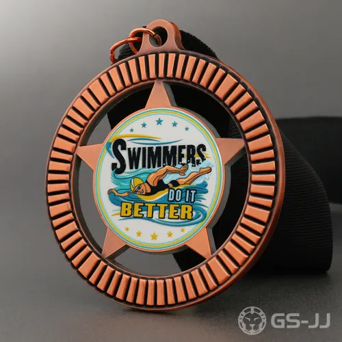 Custom Bronze Swimmer Medal Custom Bronze Swimmer Medal