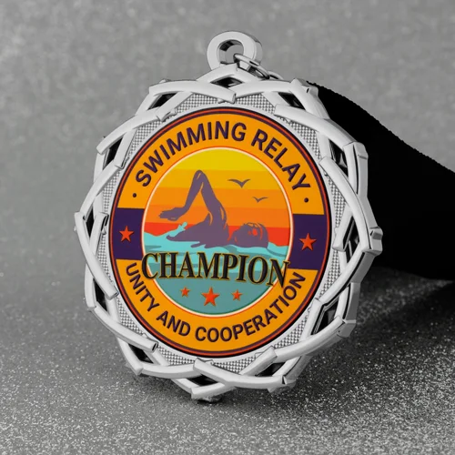Custom Swimming Relay Champion Medal