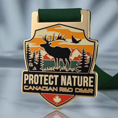 Protect Nature Canadian Red Deer Custom Medals
