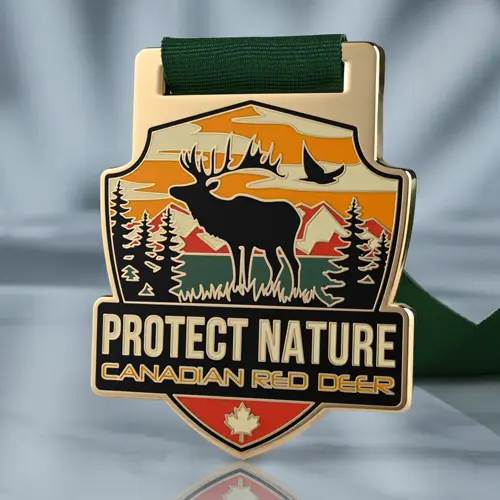 Protect Nature Canadian Red Deer Custom Medals