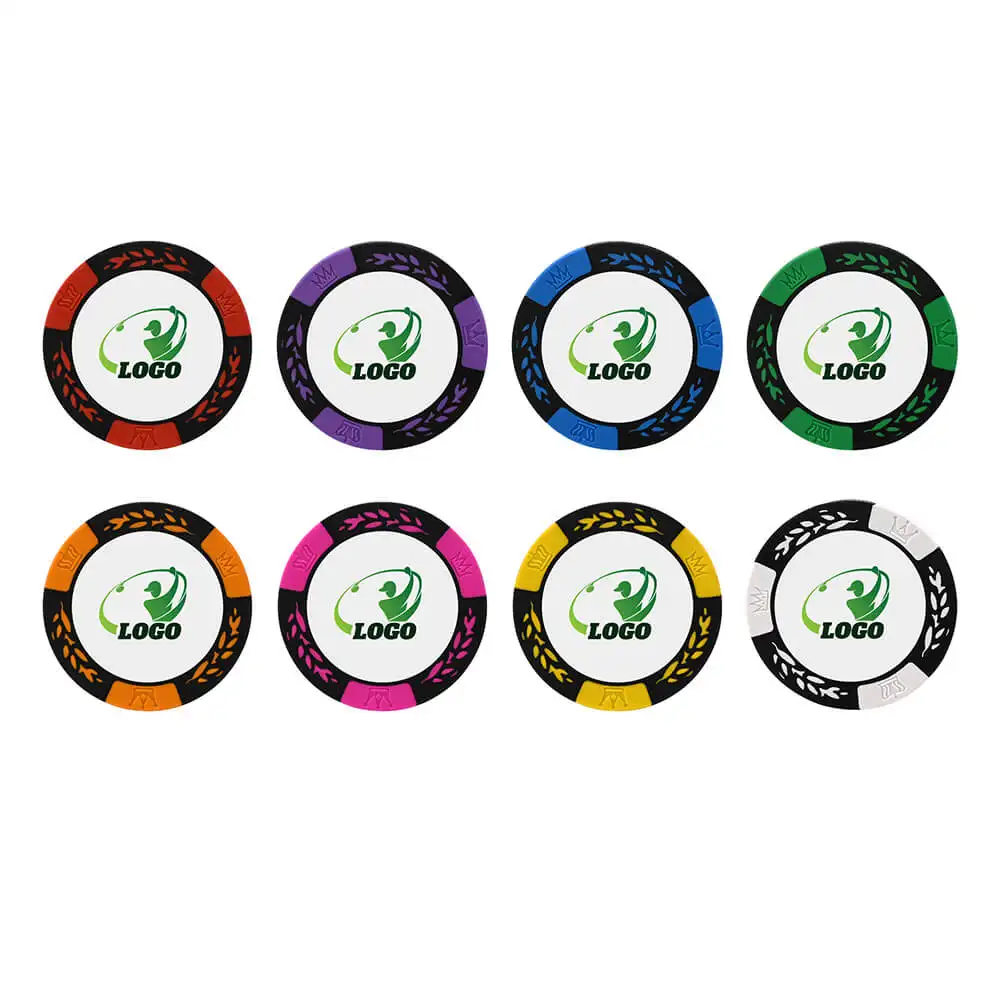Vibrant Personalized Poker Chip Golf Ball Markers