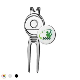 Divot Tool with UV Printed Logo Ball Marker for Golf