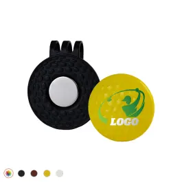 Custom Golf Ball Marker with Black Hat Clip Custom Golf Ball Marker with Black Hat Clip