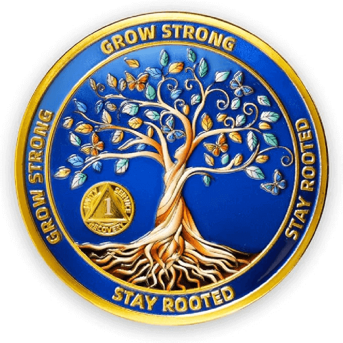 Grow Strong Stay Rooted Life Tree Recovery Coin Grow Strong Stay Rooted Life Tree Recovery Coin